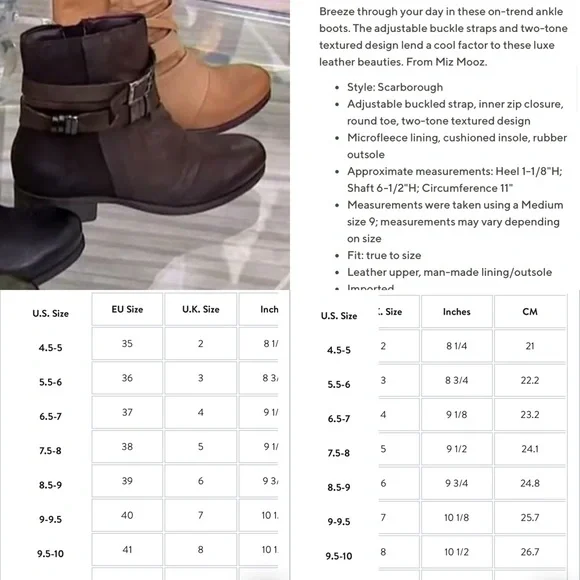 NWOT Miz Mooz Scarborough Multi Strap Olive/Brown Booties 39 Wide Moto Edgy Boho - Picture 16 of 16